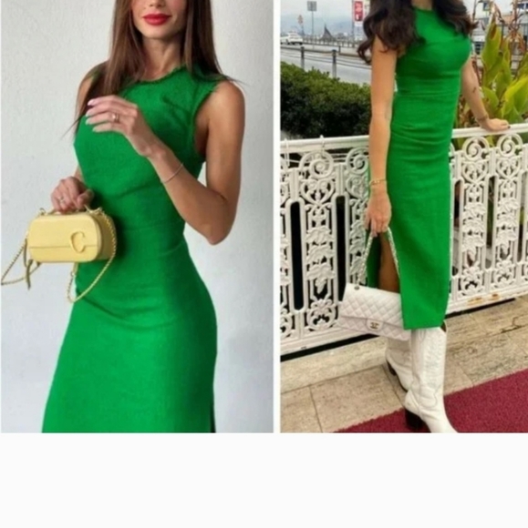 ZARA long textured weave dress - Picture 14 of 15